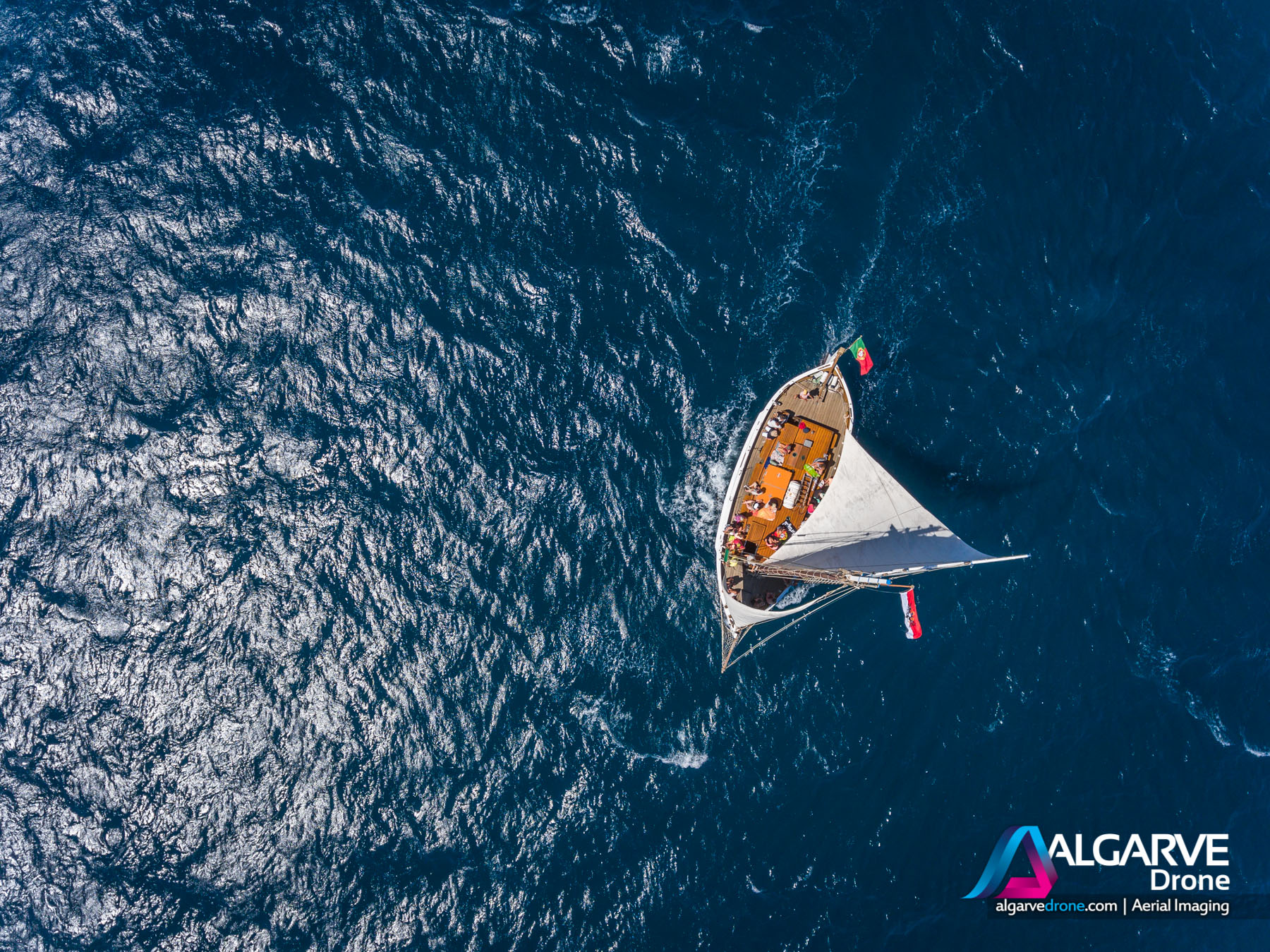 Gageiro full-wooden boat from Portimão Aerial Photography Algarve